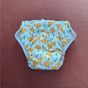 Charming Yellow Floral Diaper Cover for Kids